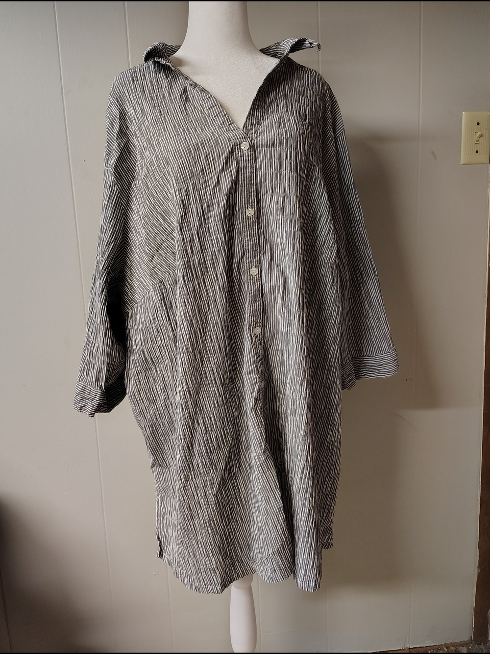 Ulla Popken Black and White Striped Shirt